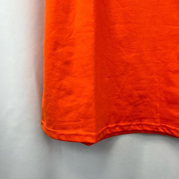 Gobble Till You Wobble Womens Graphic T-Shirt Orange Short Sleeve Crew Neck XL - Picture 6 of 10
